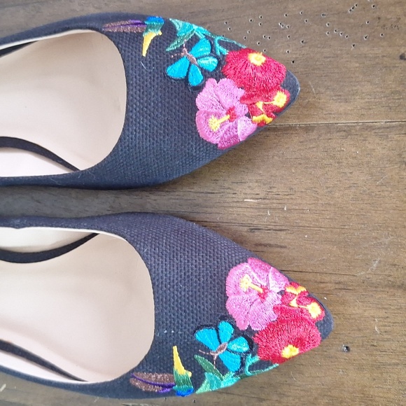 Nine West Embroidered Speakup Ballet Flats Size 7.5 - Picture 11 of 13